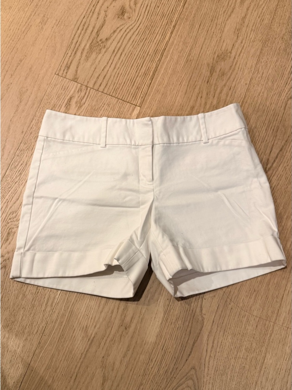 The Limited White Cuffed Bermuda Shorts